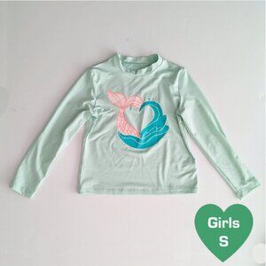 Girls' Mermaid Wave Long Sleeve Rash Guard Swim - Cat & Jack™ Mint Green S PLAY